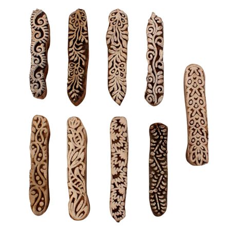 Set of 9 Piece New Mix Wooden Printing Blocks